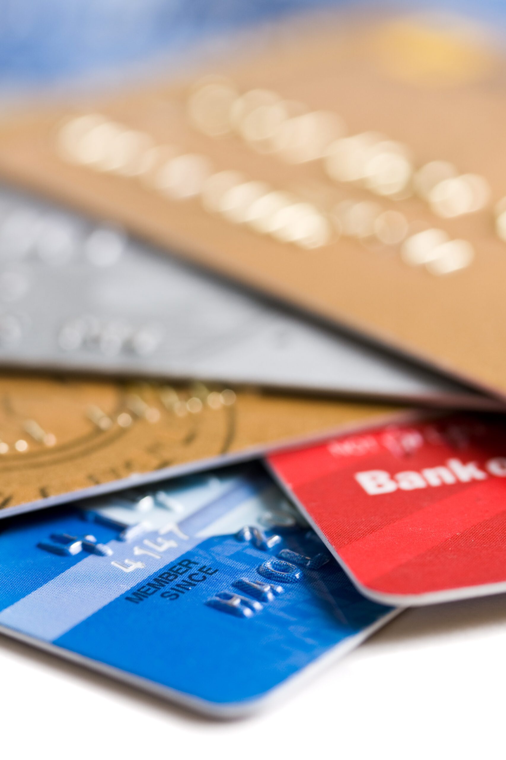 Closeup of credit cards